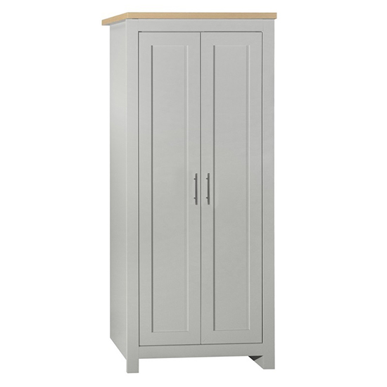 Highgate Wooden Wardrobe With 2 Doors In Grey And Oak_4