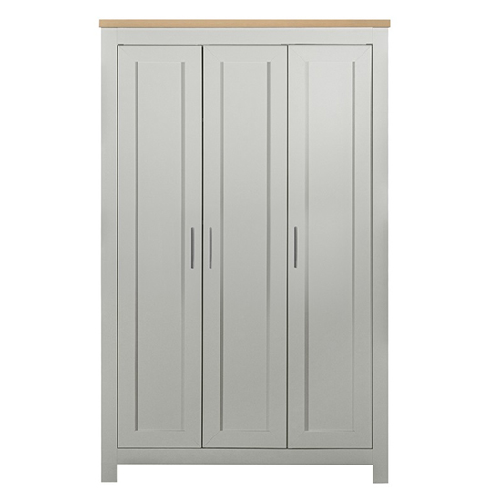 Highgate Wooden Wardrobe With 3 Doors In Grey And Oak_2
