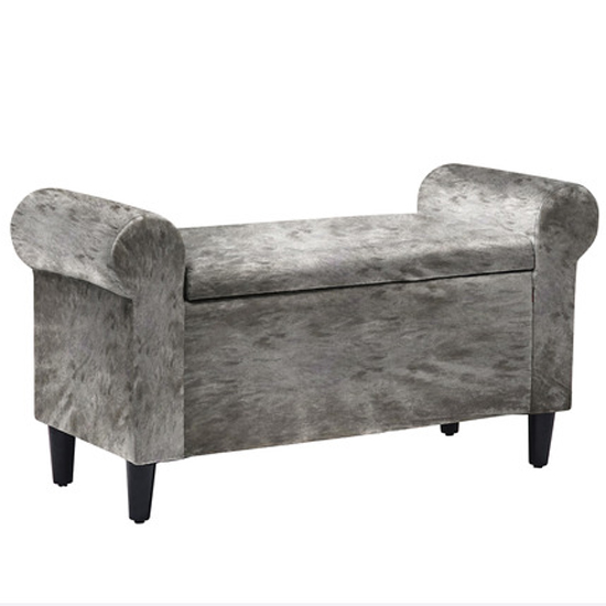 Photo of Highgrave velvet storage ottoman in grey