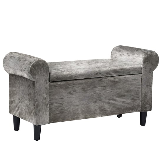 Photo of Highgrave velvet storage ottoman in silver