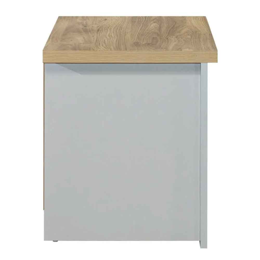 Highland Wooden Bedside Cabinet With 2 Drawers in Dark Grey and Oak