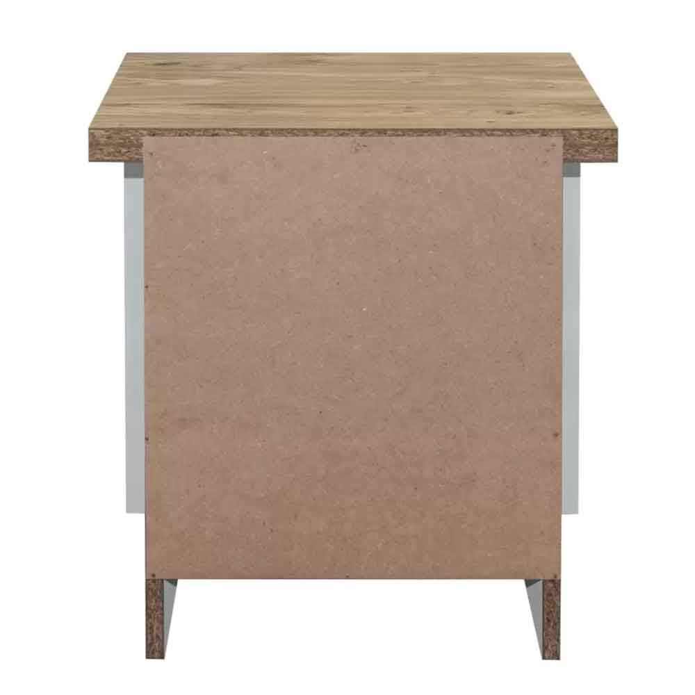 Highland Wooden Bedside Cabinet With 2 Drawers in Dark Grey and Oak