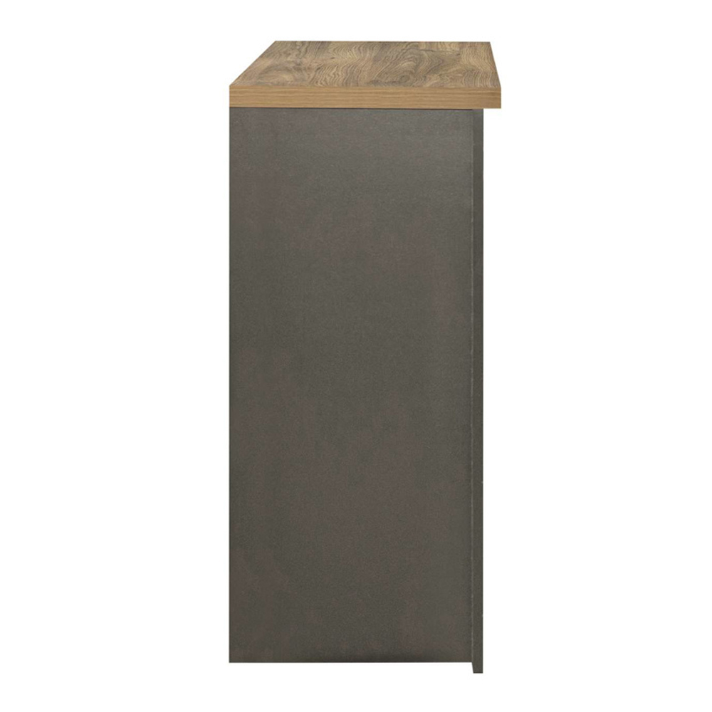 Highland Wooden Chest Of 4 Drawers in Dark Grey and Oak