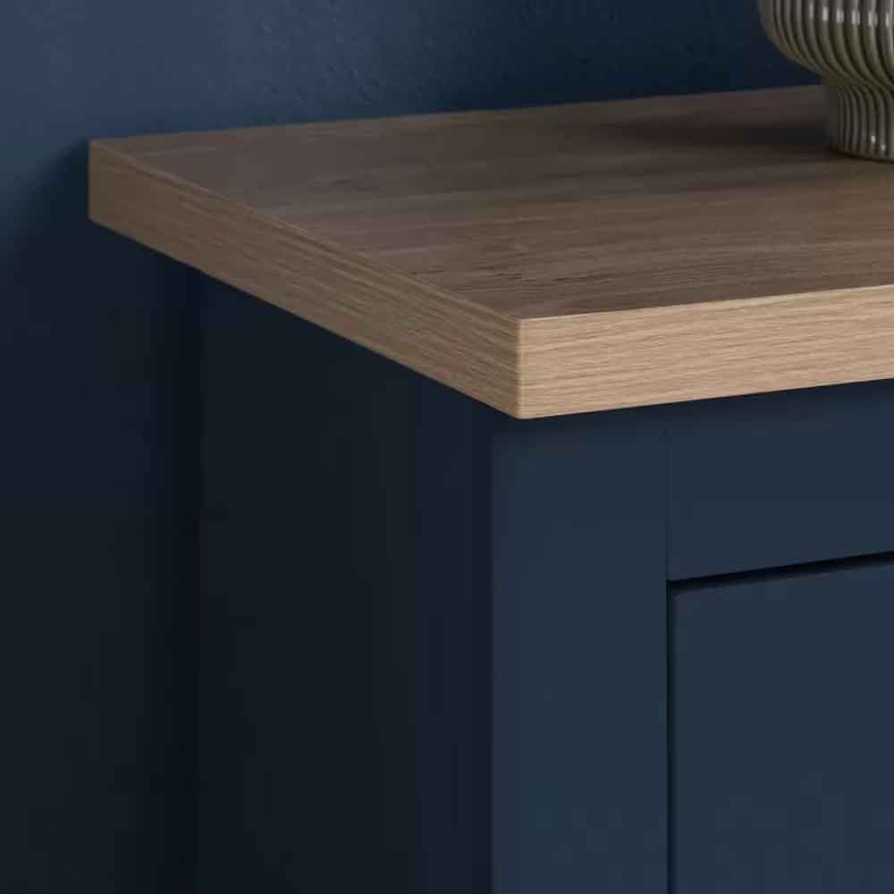 Highland Wooden Chest of 4 Drawers in Navy Blue and Oak