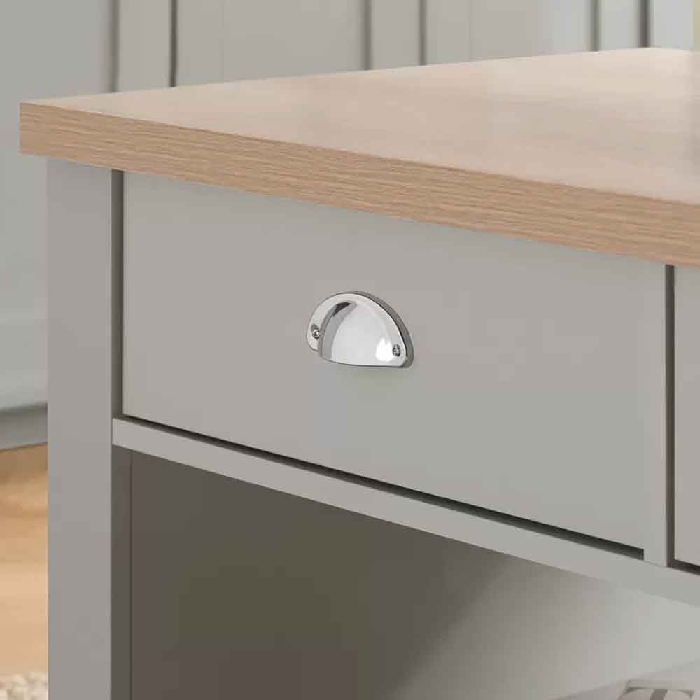 Highland Wooden Coffee Table With 2 Drawers in Dark Grey and Oak