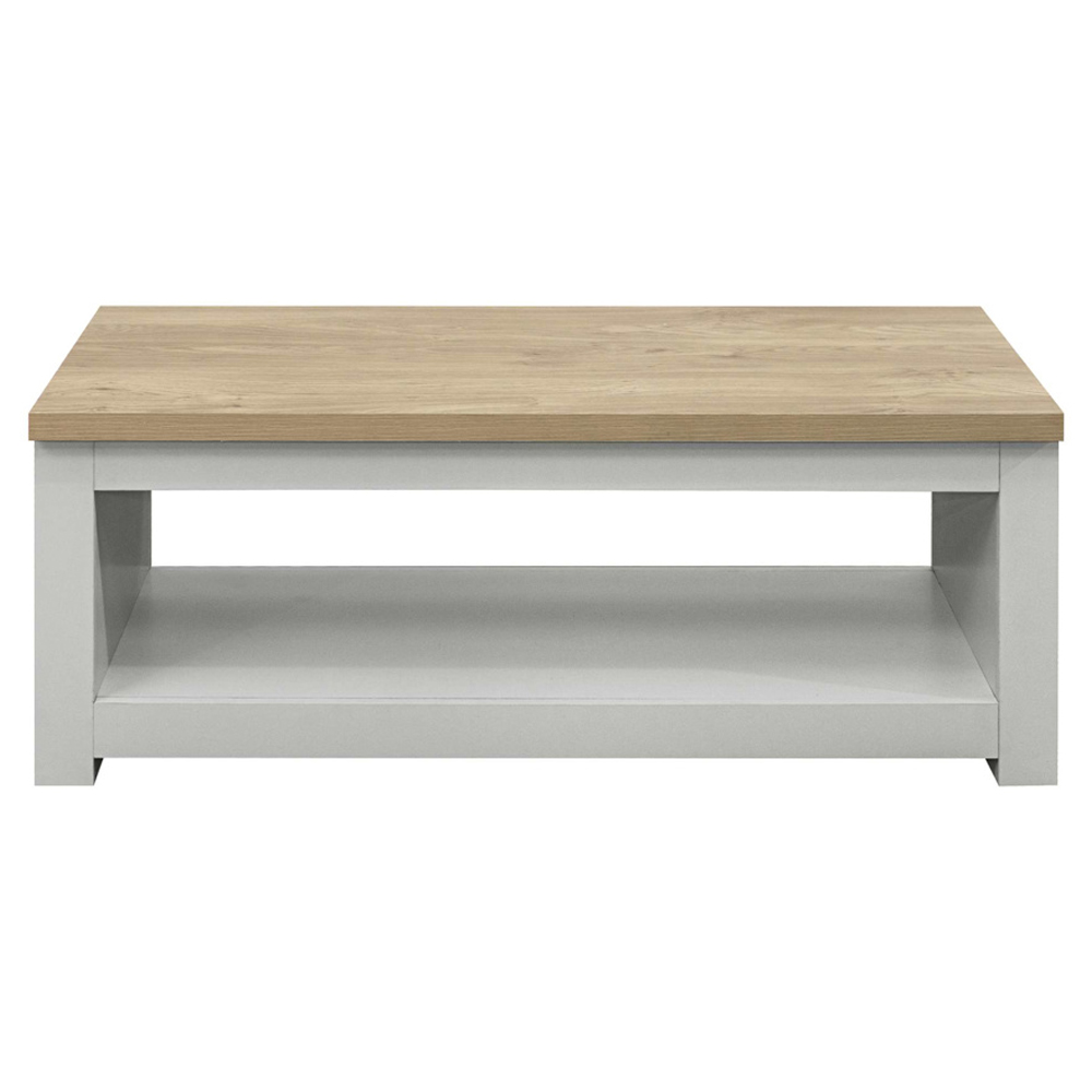 Highland Wooden Coffee Table With Undershelf In Grey And Oak