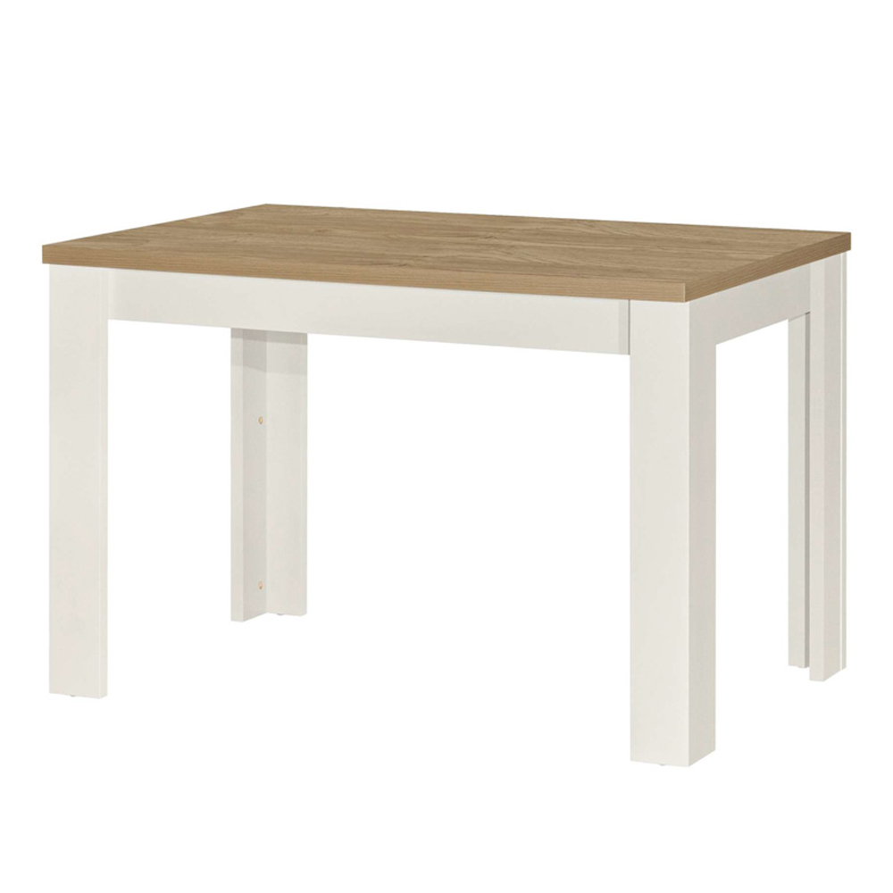 Highland Wooden Dining Table with 2 Benches in Cream and Oak