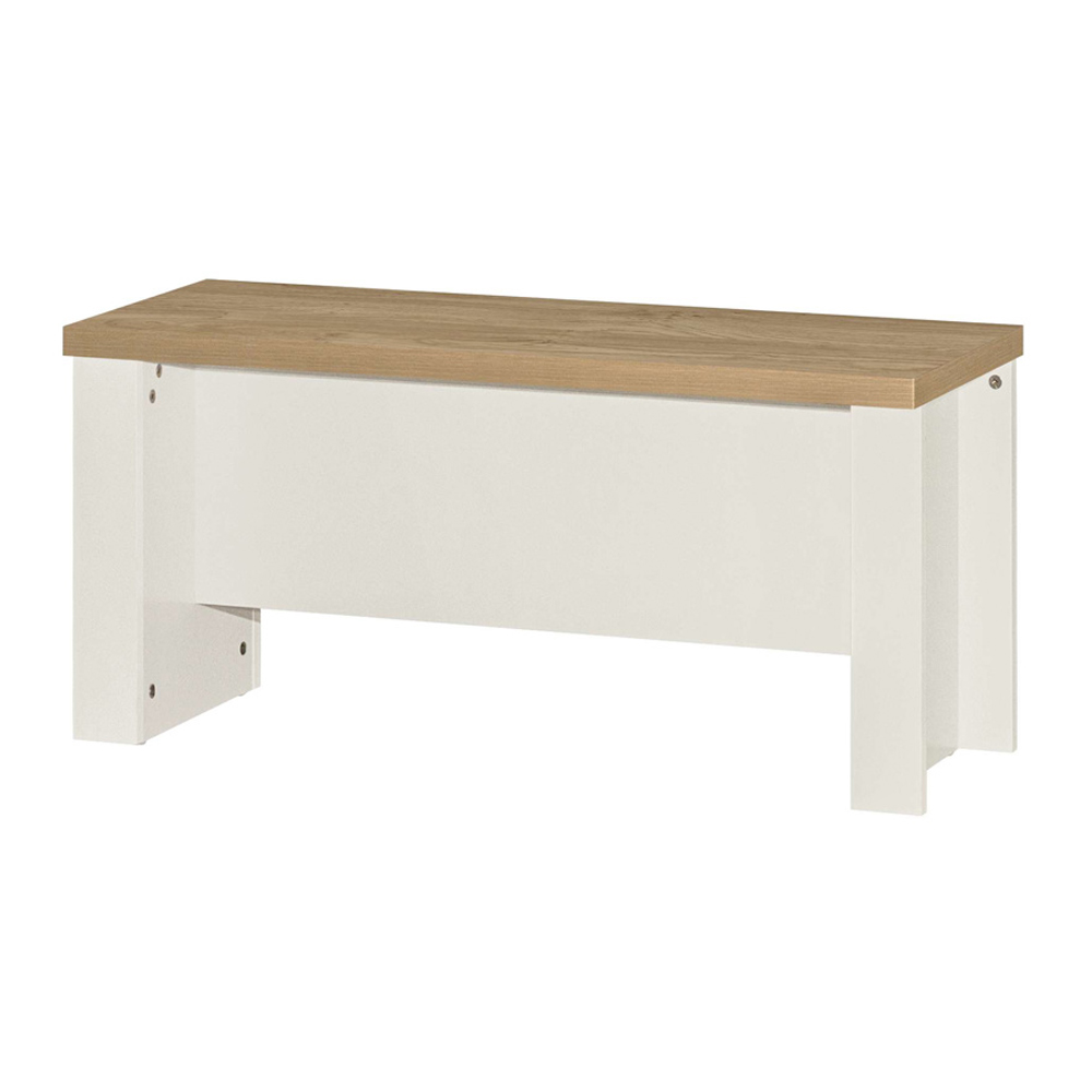 Highland Wooden Dining Table with 2 Benches in Cream and Oak
