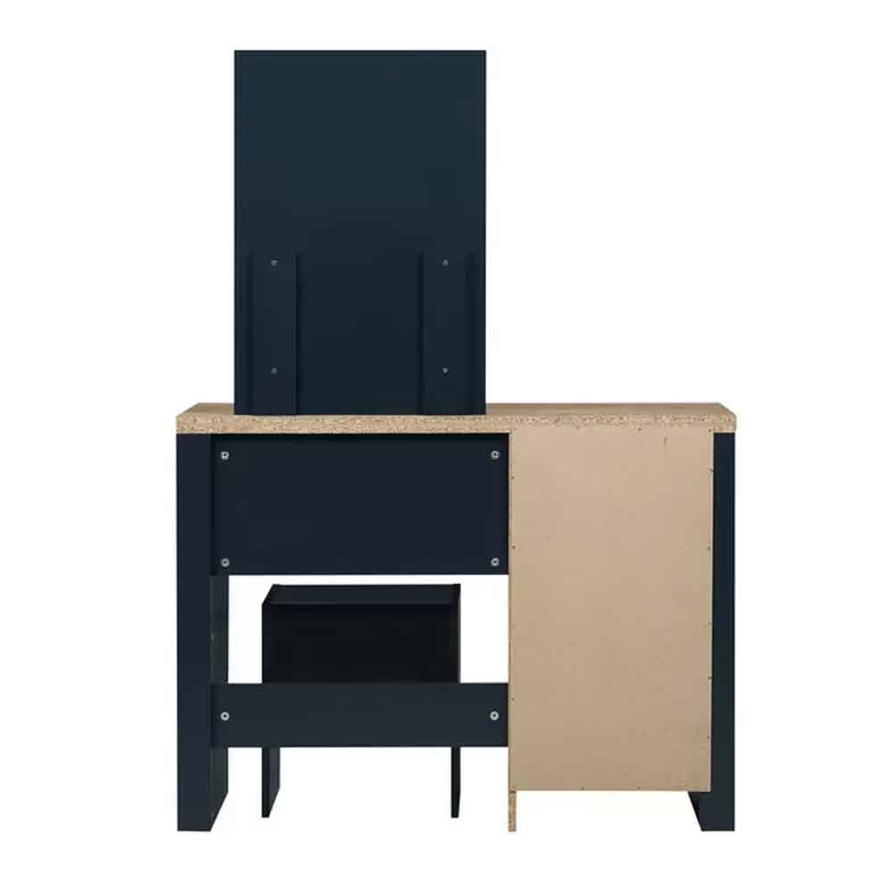 Highland Wooden Dressing Table Set in Navy Blue and Oak