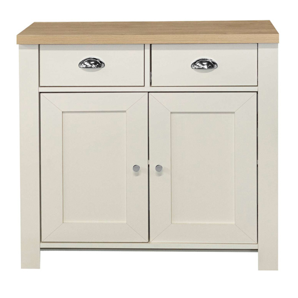 Highland Wooden Sideboard With 2 Doors 2 Drawers In Cream And Oak