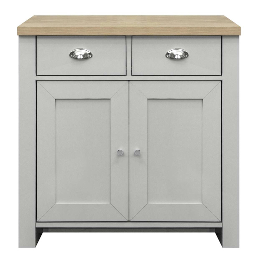 Highland Wooden Sideboard With 2 Doors 2 Drawers In Grey And Oak