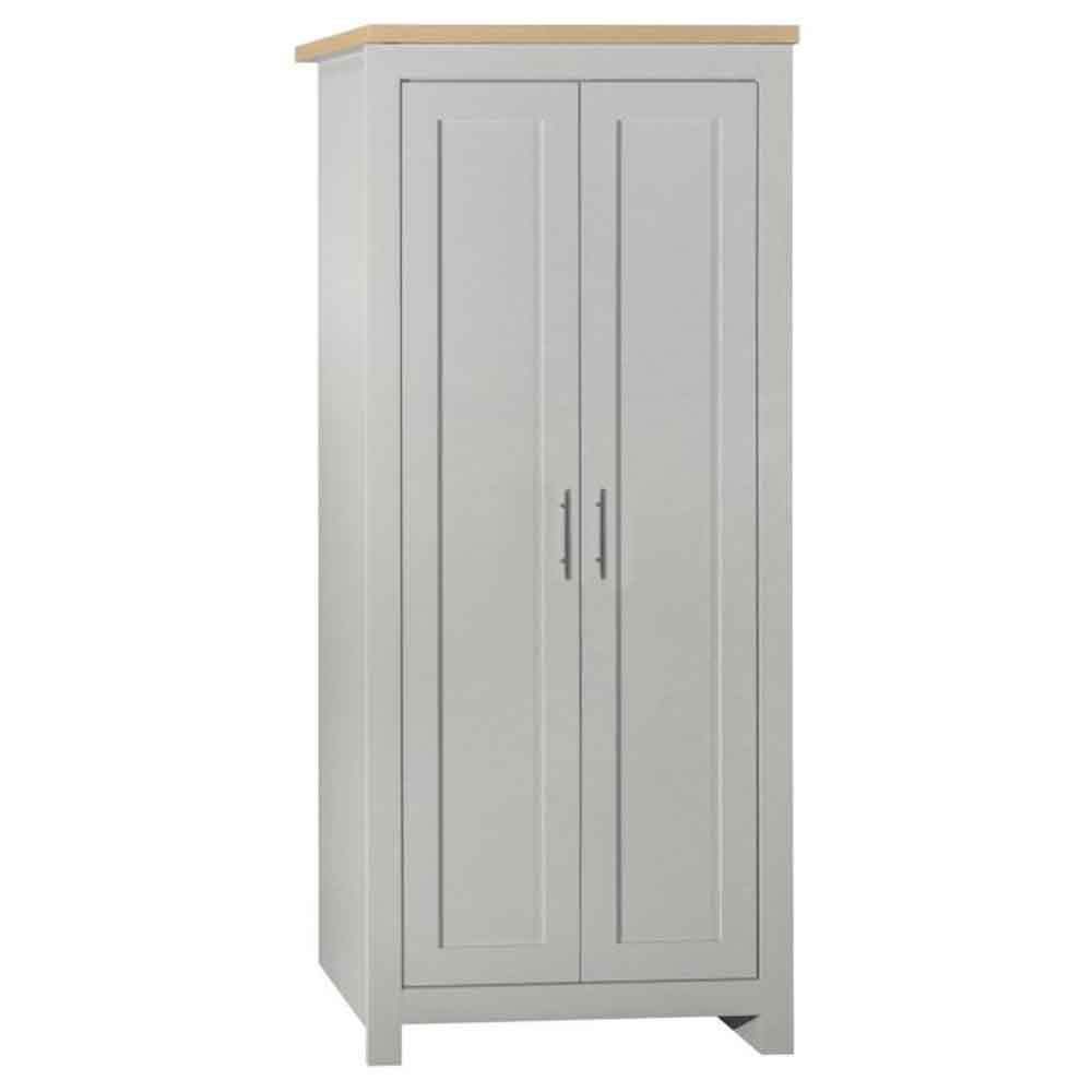 Highland Wooden Wardrobe With 2 Doors in Dark Grey and Oak