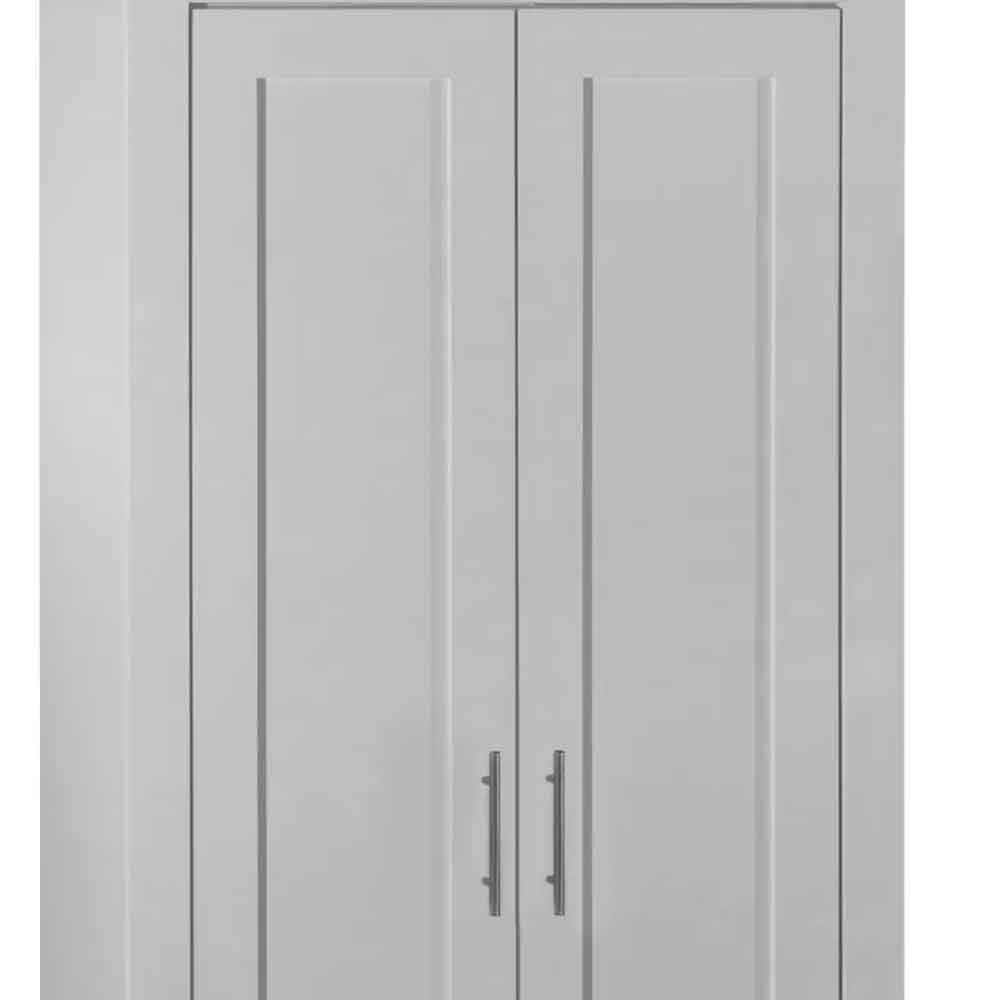 Highland Wooden Wardrobe With 2 Doors in Dark Grey and Oak