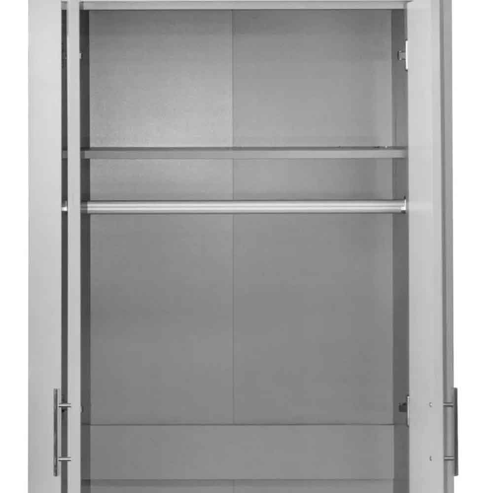 Highland Wooden Wardrobe With 2 Doors in Dark Grey and Oak