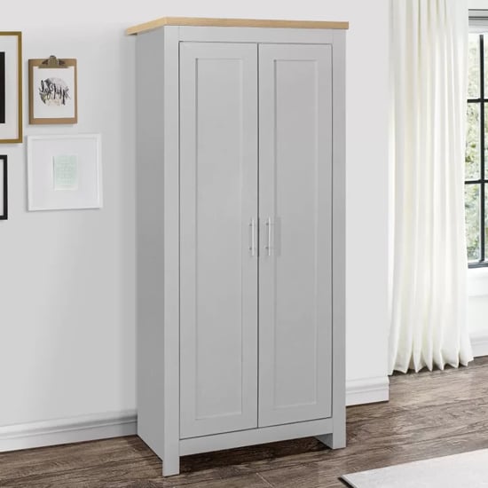 Read more about Highland wooden wardrobe with 2 doors in cream and oak