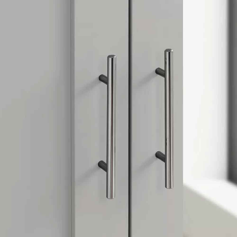Highland Wooden Wardrobe With 3 Doors in Dark Grey and Oak