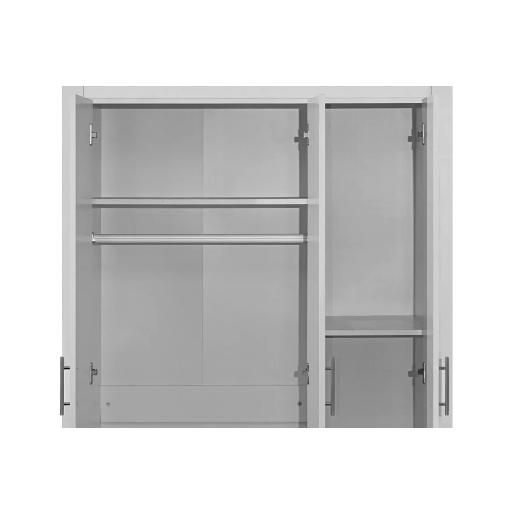 Highland Wooden Wardrobe With 3 Doors In Grey Oak