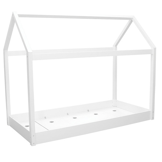 Hiker Wooden Single House Bed In White_2