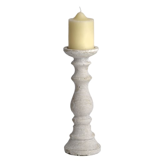 Photo of Hilari medium stone candle holder in cream