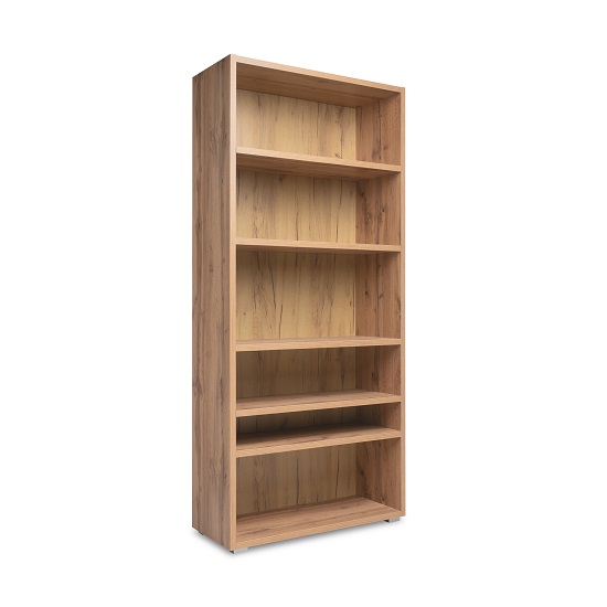 Product photograph of Hilary Wooden Bookcase In Golden Oak With Open Compartments from Furniture in Fashion