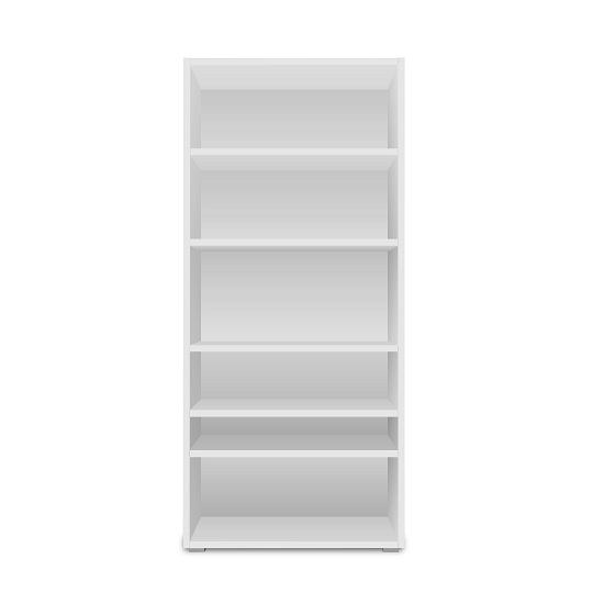 Hilary Wooden Bookcase In White With Open Compartments_2