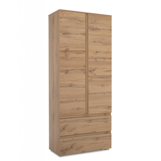 Product photograph of Hilary Contemporary Wooden Wardrobe In Golden Oak from Furniture in Fashion