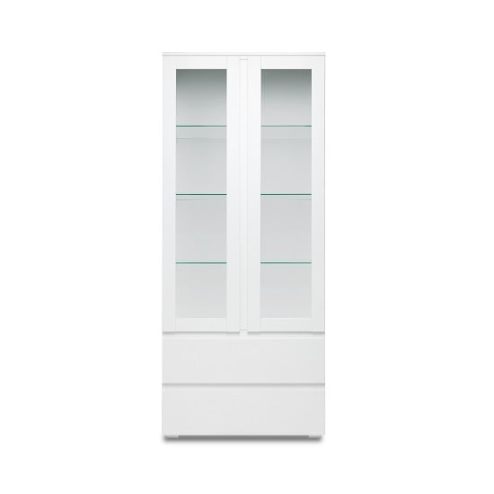 Product photograph of Hilary Display Cabinet In White With 2 Glass Doors from Furniture in Fashion