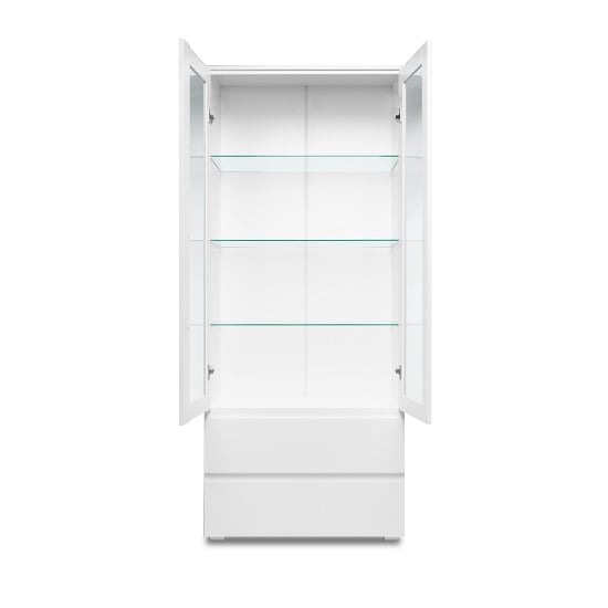 Hilary Display Cabinet In White With 2 Glass Doors_3