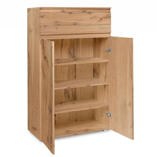 Hilary Modern Wooden Shoe Storage Cabinet In Golden Oak_4
