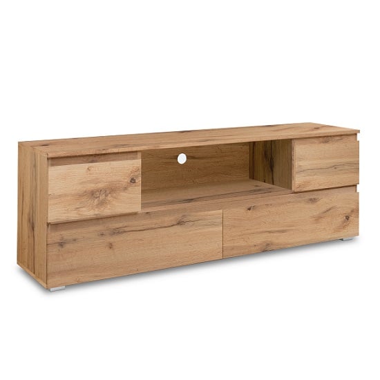 Hilary Wooden TV Stand In Golden Oak With 4 Drawers_1
