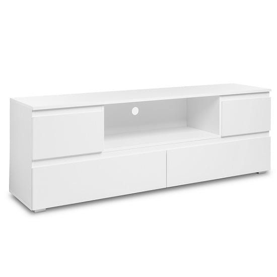 Hilary Wooden TV Stand In White With 4 Drawers_1