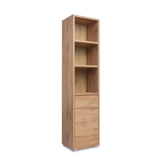 Hilary Wooden Display Cabinet In Oak With 1 Door_1