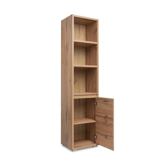 Hilary Wooden Display Cabinet In Oak With 1 Door_2
