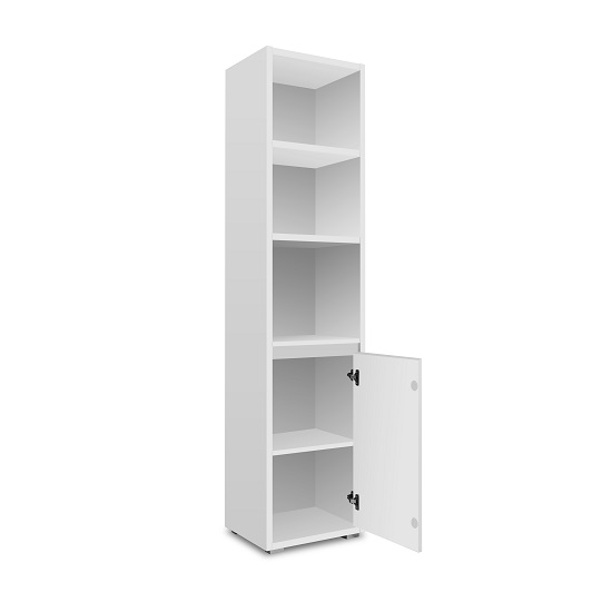 Hilary Wooden Display Cabinet In White With 1 Door_2