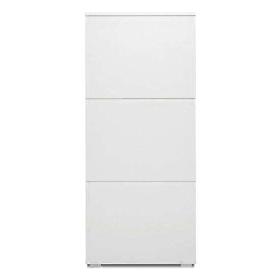 Hilary Shoe Storage Cabinet In White With 3 Flap Doors_3
