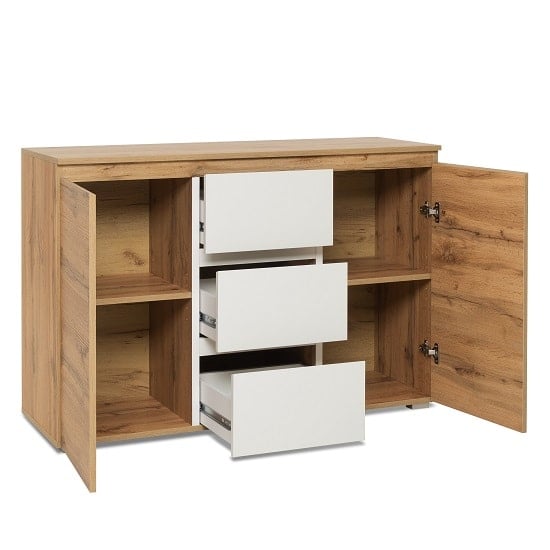 Hilary Contemporary Wooden Sideboard In Oak And White_2