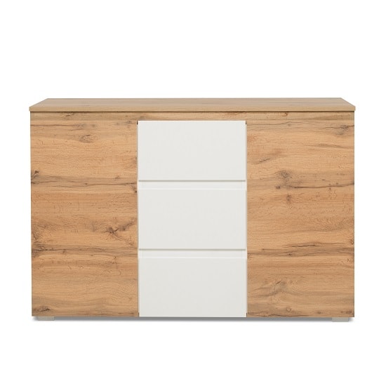 Hilary Contemporary Wooden Sideboard In Oak And White_3