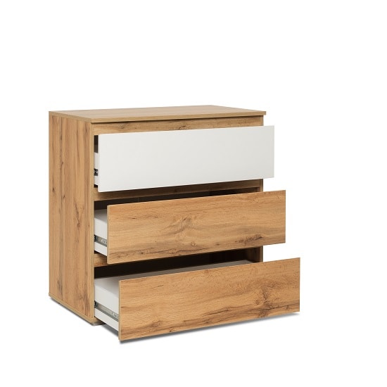 Hilary Chest Of Drawers In Oak And White With 3 Drawers_2