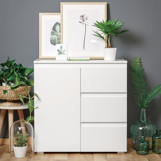 Product photograph of Hilary Contemporary Wooden Chest Of Drawers In White from Furniture in Fashion