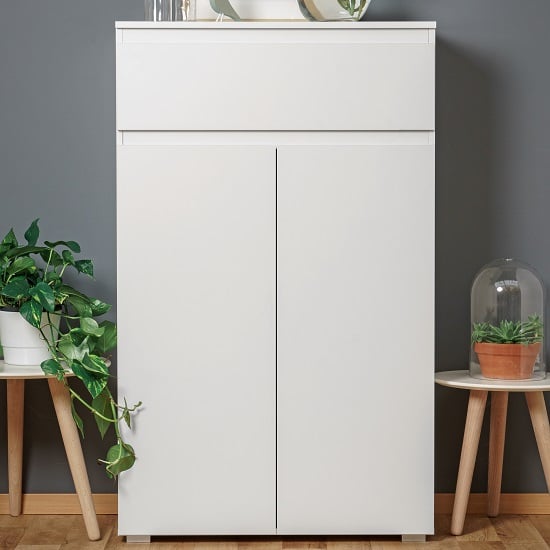 Product photograph of Hilary Modern Wooden Shoe Storage Cabinet In White from Furniture in Fashion