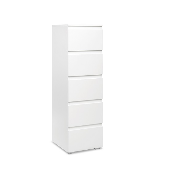 Hilary Contemporary Wooden Tall Chest Of Drawers In White_3