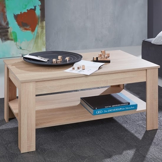 Product photograph of Hilburn Wooden Coffee Table Rectangular In Light Oak from Furniture in Fashion