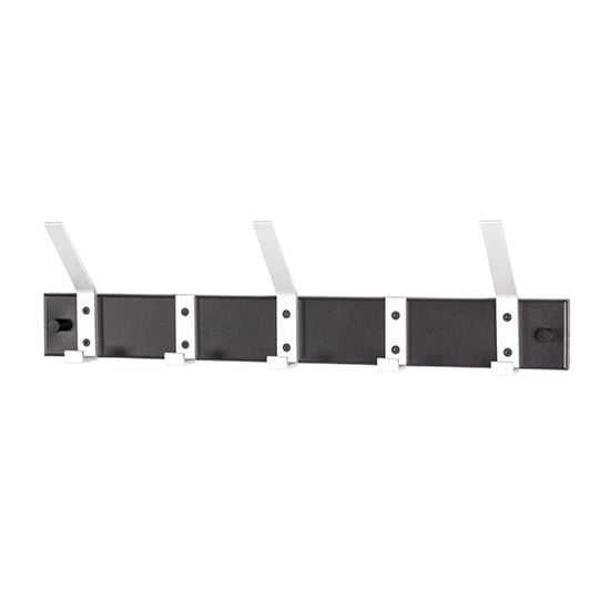 Product photograph of Hillsboro Wall Hung Metal 5 Hooks Coat Rack In Black from Furniture in Fashion