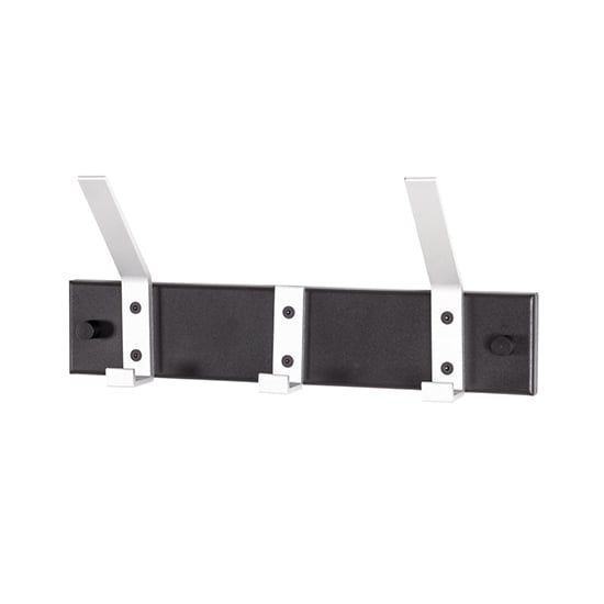 Product photograph of Hillsboro Wall Hung Metal 3 Hooks Coat Rack In Black from Furniture in Fashion