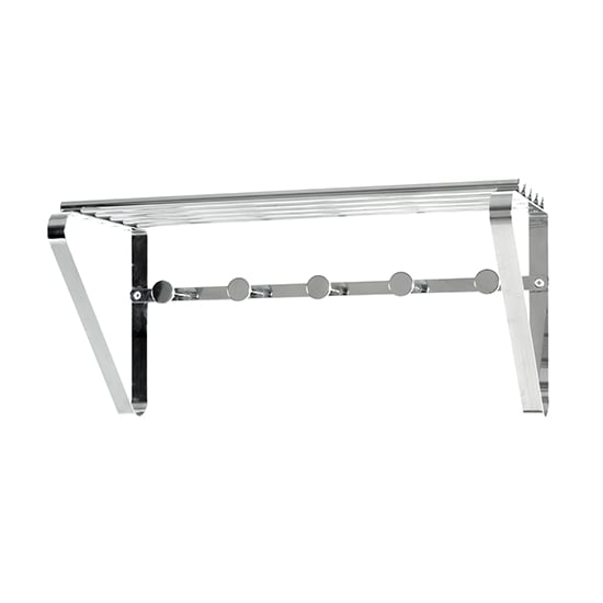 Hillsboro Metal Wall Hung 5 Hooks Coat Rack In Chrome Furniture in Fashion