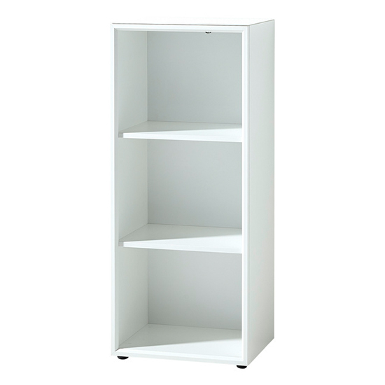 Hilo 2-Tier Glass Top Filing Shelving Unit In White