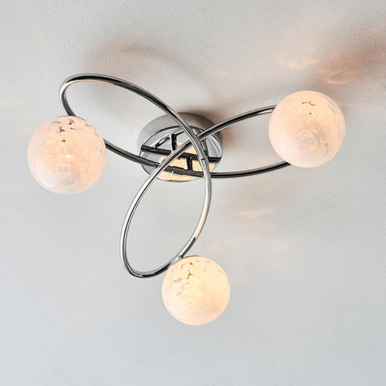 Read more about Hilo 3 lights confetti glass semi-flush ceiling light in chrome