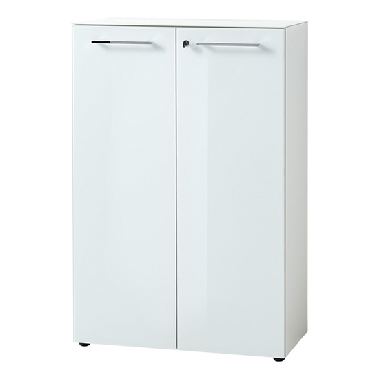 Hilo Glass Fronts Filing Cabinet With 2 Doors In White