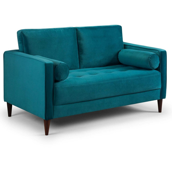 Hiltraud Fabric 2 Seater Sofa In Plush Teal_1