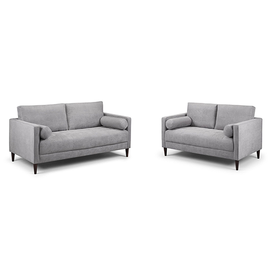 Read more about Hiltraud fabric 3 seater and 2 seater sofa in grey